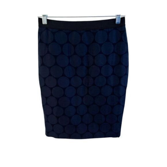Ann Taylor Black and Navy Straight Skirt. Circle pattern. NWT. Size 2 - Picture 1 of 5